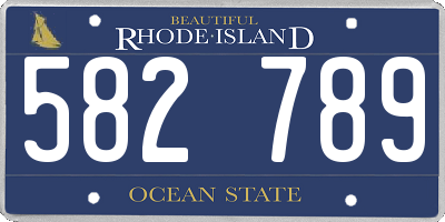 RI license plate 582789