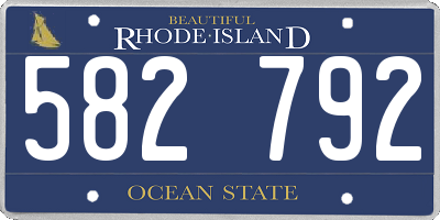 RI license plate 582792