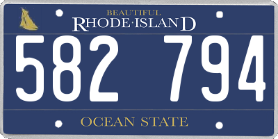 RI license plate 582794