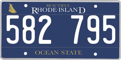RI license plate 582795
