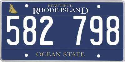 RI license plate 582798
