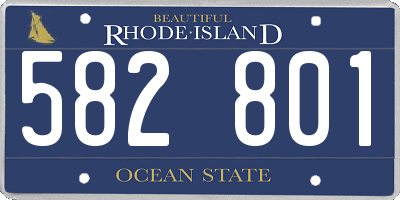 RI license plate 582801
