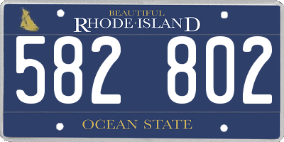 RI license plate 582802