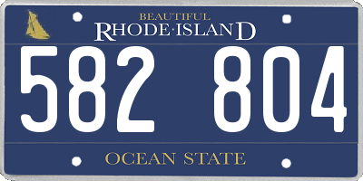 RI license plate 582804