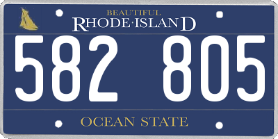 RI license plate 582805