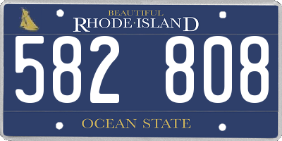 RI license plate 582808