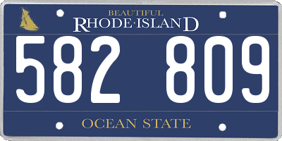 RI license plate 582809