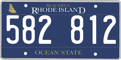 RI license plate 582812