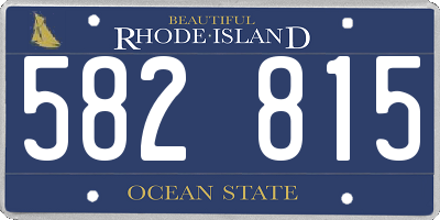 RI license plate 582815