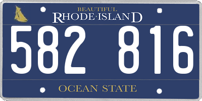 RI license plate 582816