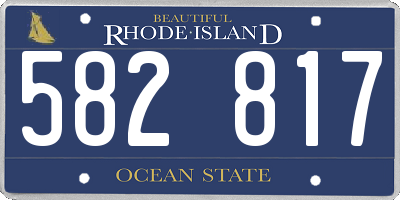 RI license plate 582817