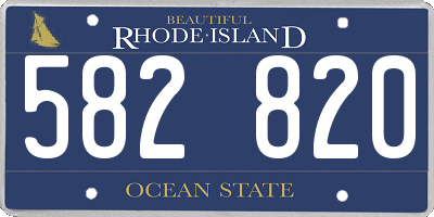 RI license plate 582820