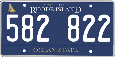 RI license plate 582822