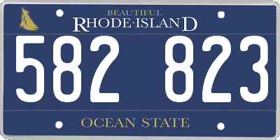 RI license plate 582823