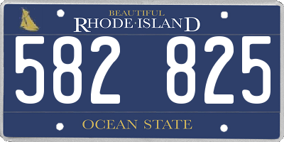 RI license plate 582825