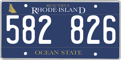 RI license plate 582826