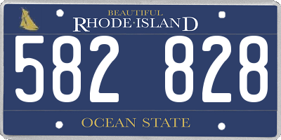 RI license plate 582828