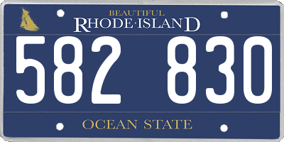 RI license plate 582830