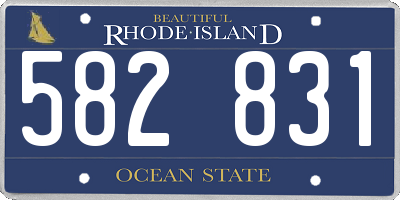 RI license plate 582831