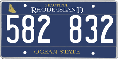 RI license plate 582832
