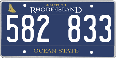 RI license plate 582833