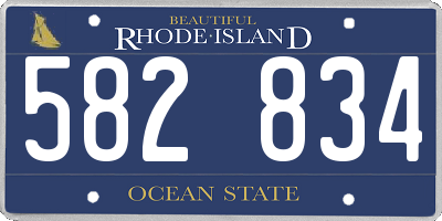 RI license plate 582834