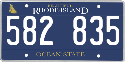 RI license plate 582835
