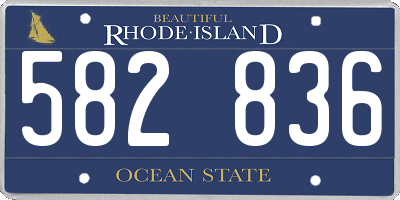 RI license plate 582836
