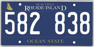 RI license plate 582838