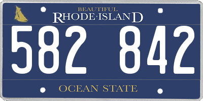 RI license plate 582842