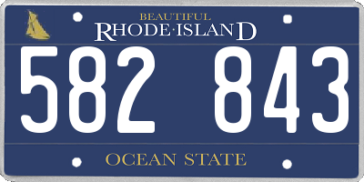 RI license plate 582843