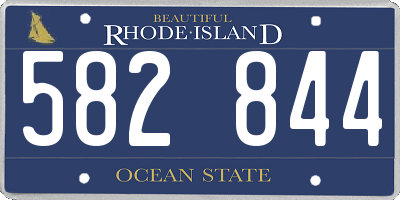RI license plate 582844