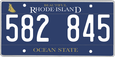 RI license plate 582845