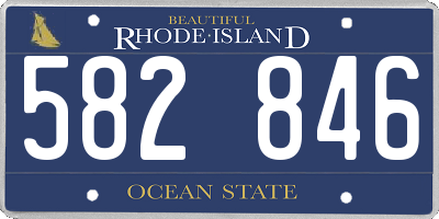 RI license plate 582846