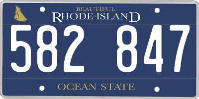 RI license plate 582847