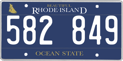 RI license plate 582849
