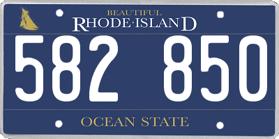 RI license plate 582850
