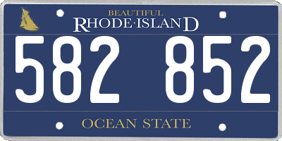 RI license plate 582852