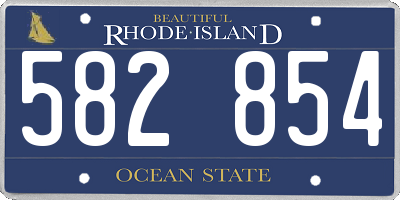 RI license plate 582854
