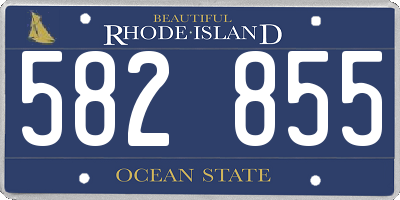 RI license plate 582855