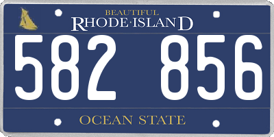RI license plate 582856