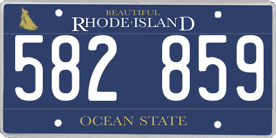 RI license plate 582859