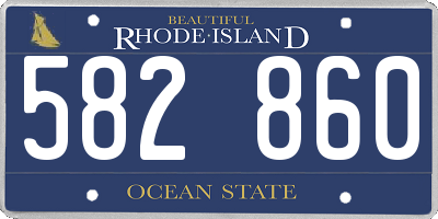 RI license plate 582860