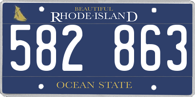 RI license plate 582863