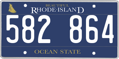 RI license plate 582864
