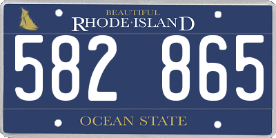 RI license plate 582865