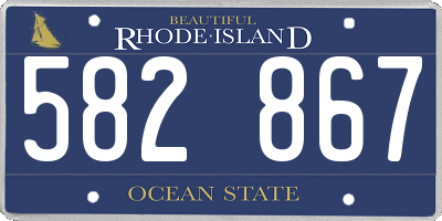 RI license plate 582867