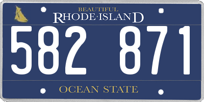 RI license plate 582871