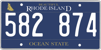 RI license plate 582874