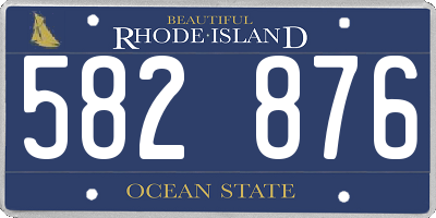 RI license plate 582876